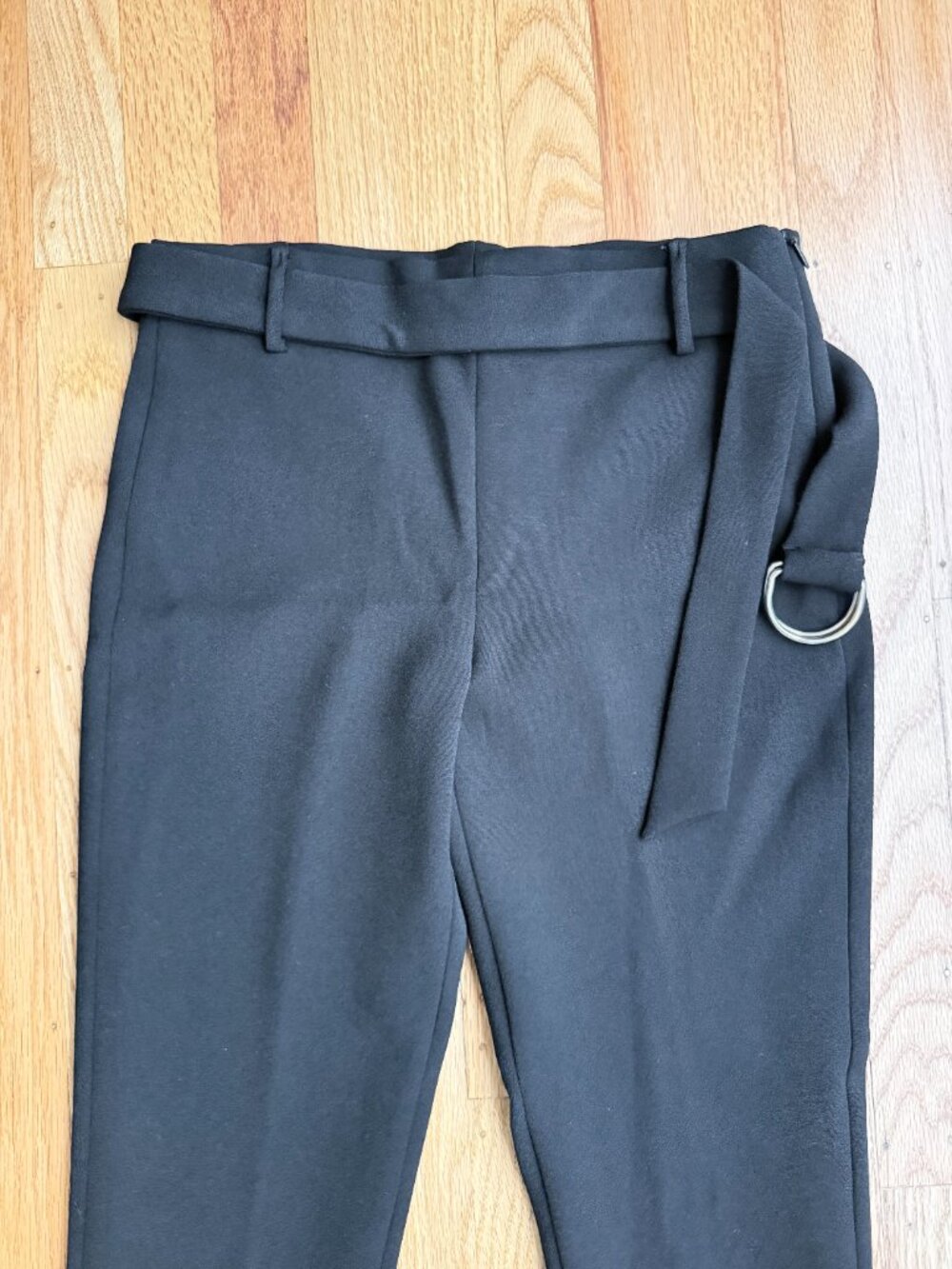 NWT Zara Woman Black Belted Slim Trousers - Picture 4 of 9